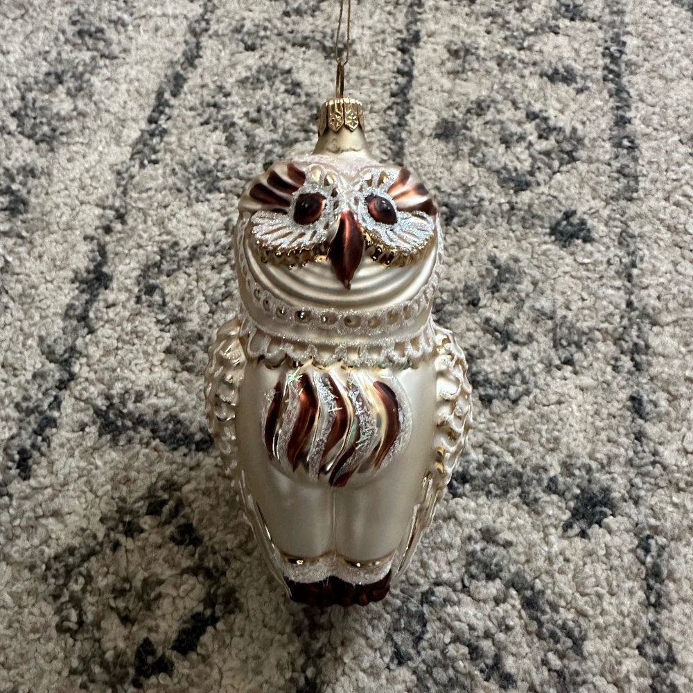 Blown Glass Owl Ornament
